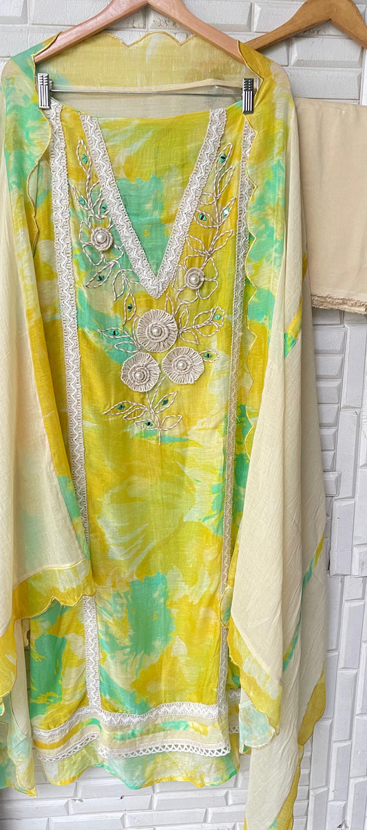 Linen unstitched ladies suit Rc17357