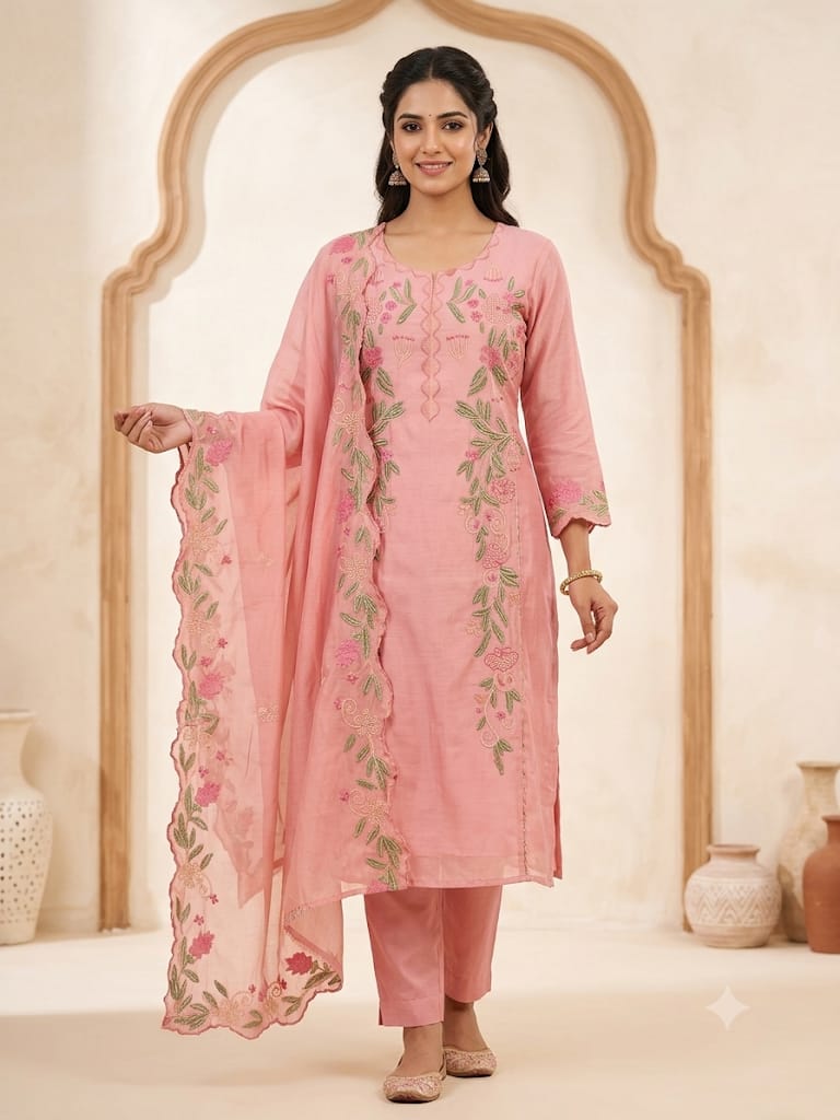 Mul chanderi unstitched ladies suit Rc19308 (a)
