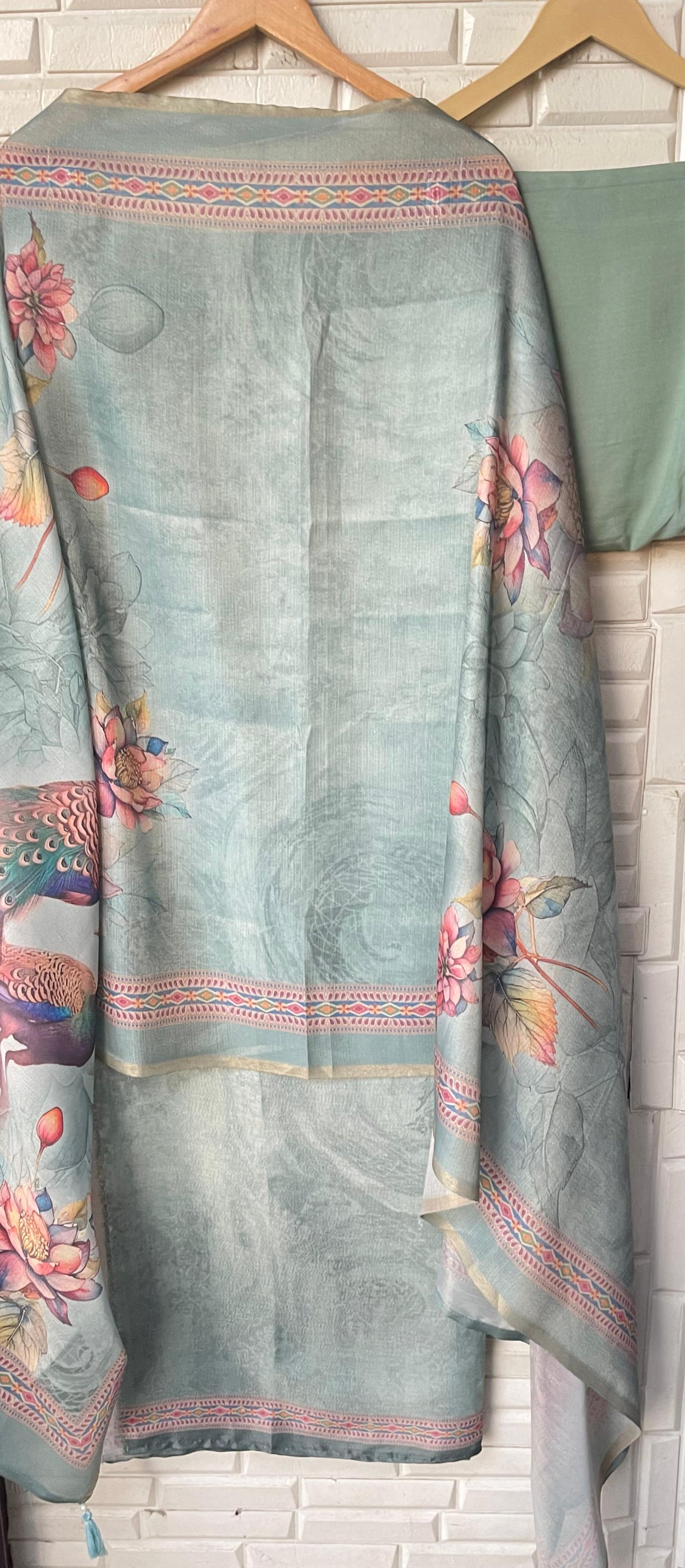 Self linen silk unstitched ladies suit Rc17835 (b)