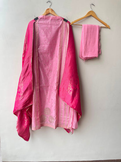 Shimmer chanderi unstitched ladies suit Rc19240