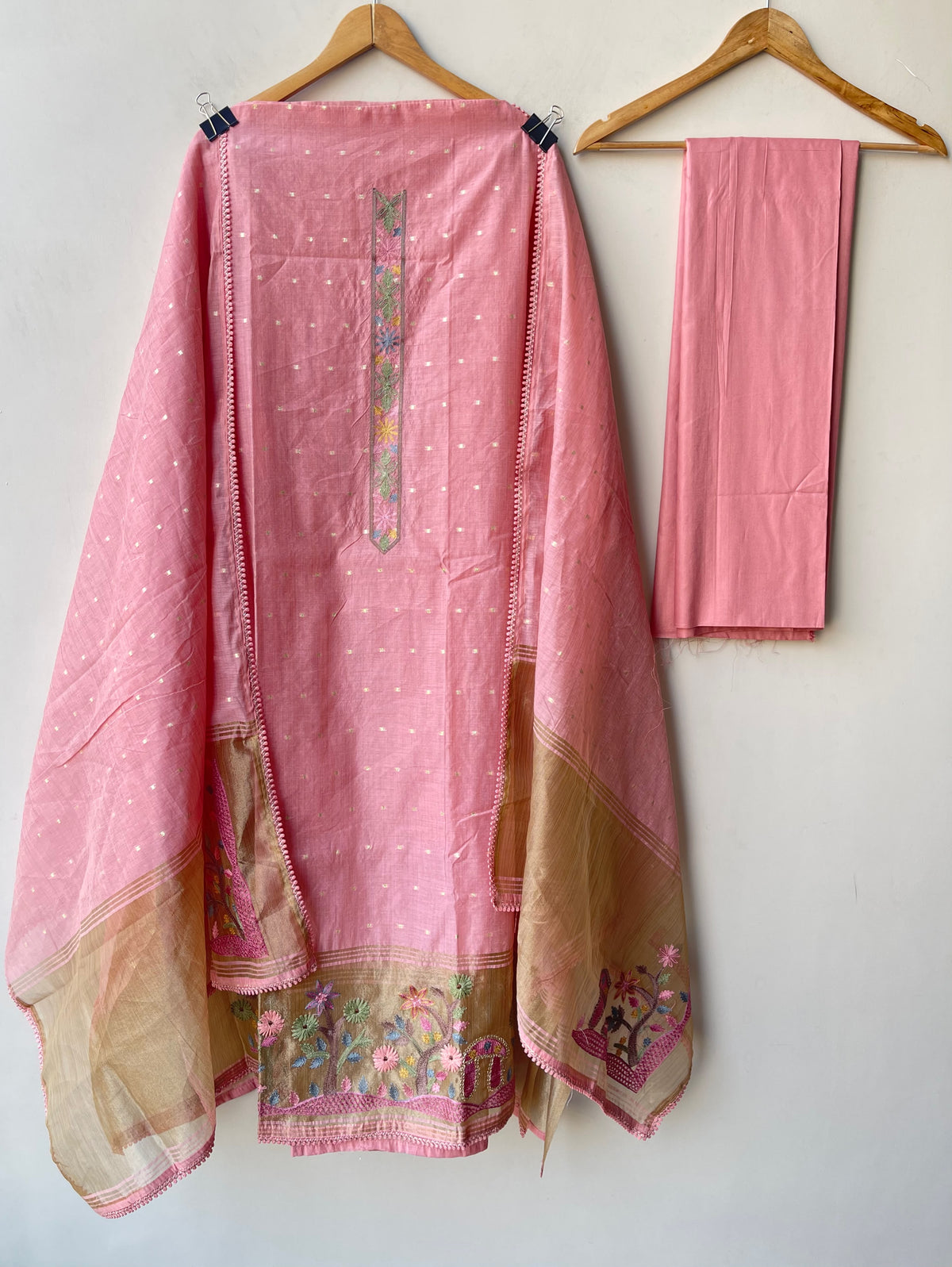 Banarasi Mul Chanderi Elegant Unstitched Suit Set