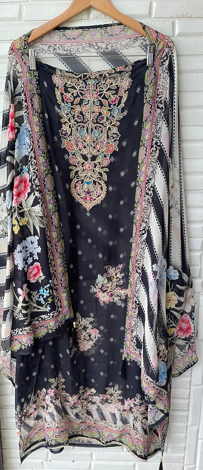 Organza unstitched ladies suit Rc17609