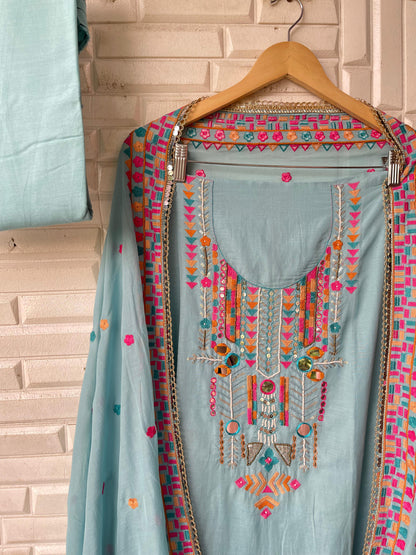 Mul chanderi unstitched ladies suit Rc17140 (c)