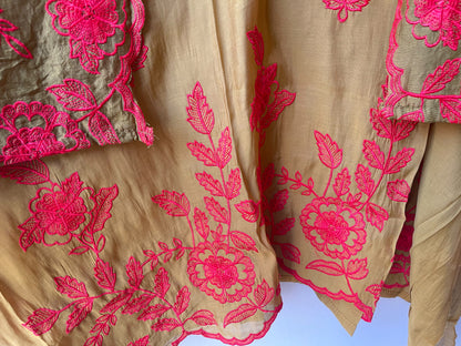 Designer Mul Chanderi 3 Pcs Unstitched Suit Set