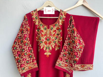 Kashmiri pheron readymade winter ladies coord set Rc18154