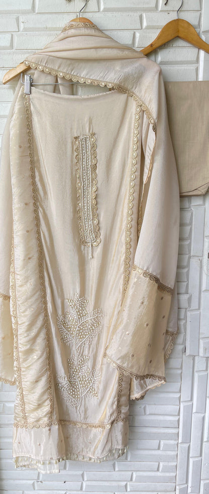 Shimmer silk unstitched ladies suit Rc17415