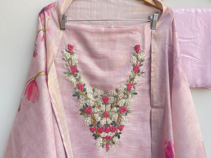 Self shimmer linen unstitched ladies suit Rc17937