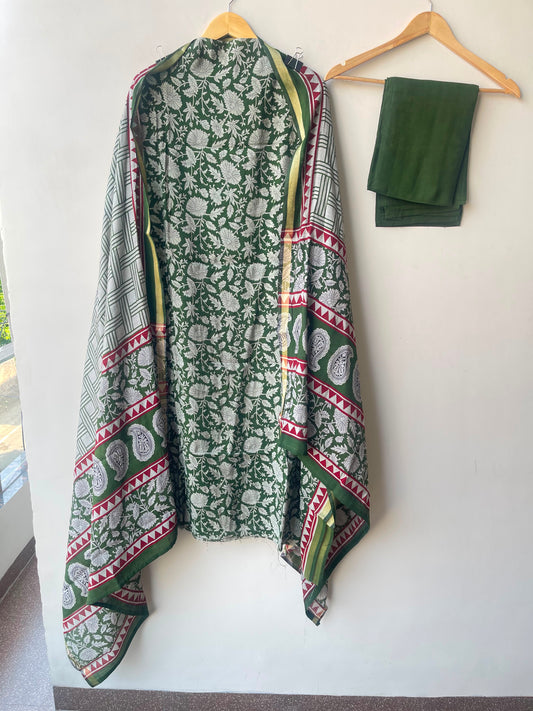 Mul chanderi maheshwari printed unstitched ladies suit Rc19005 (b)