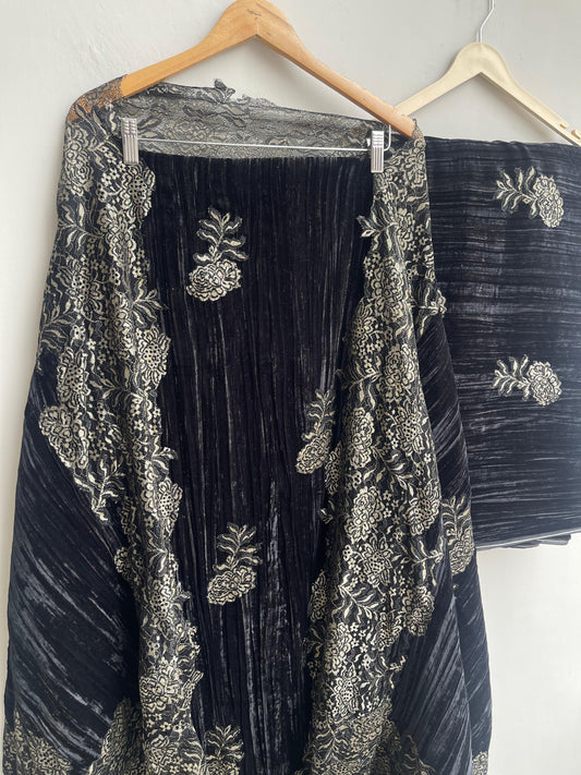 Micra crushed velvet unstitched ladies suit Rc18256 (b)