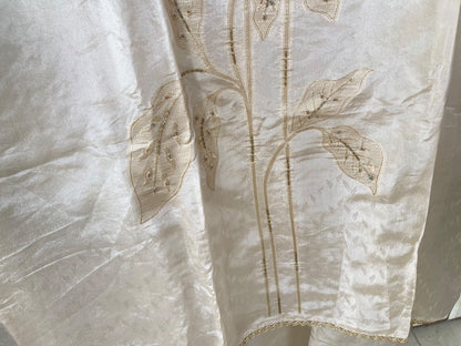 Elegant Shimmer Silk Embroidered Unstitched Designer Suit Set
