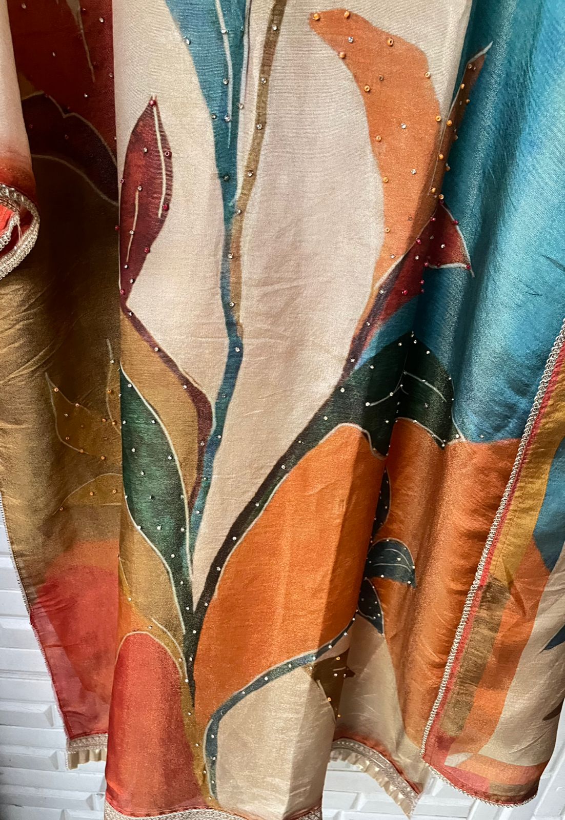 Shimmer silk unstitched ladies suit Rc17756