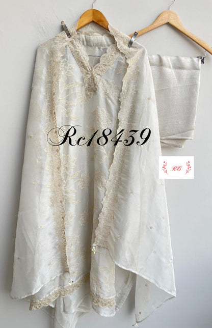 Shimmer organza unstitched ladies suit Rc18439