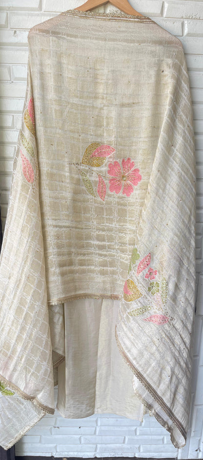 Crushed shimmer silk unstitched ladies suit Rc17805