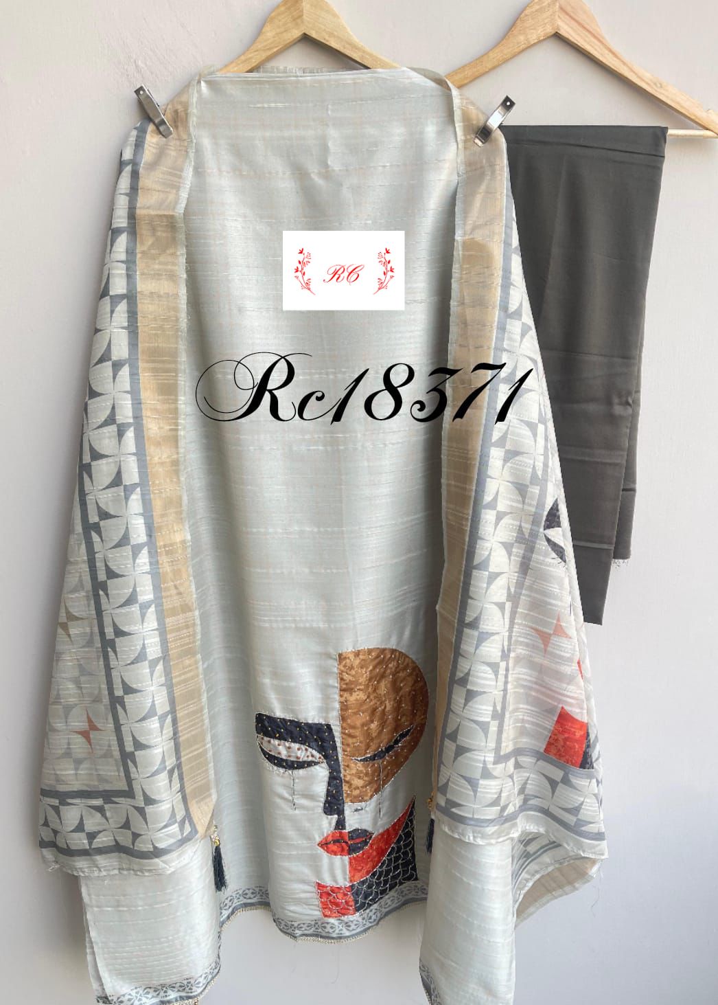 Khadi shimmer linen unstitched ladies suit Rc18371