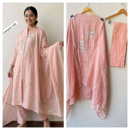 Pure Mul Chanderi Ladies Unstitched Suit RC-18840