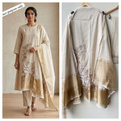 Soft banarasi weaving mul chanderi unstitched ladies suit Rc18921
