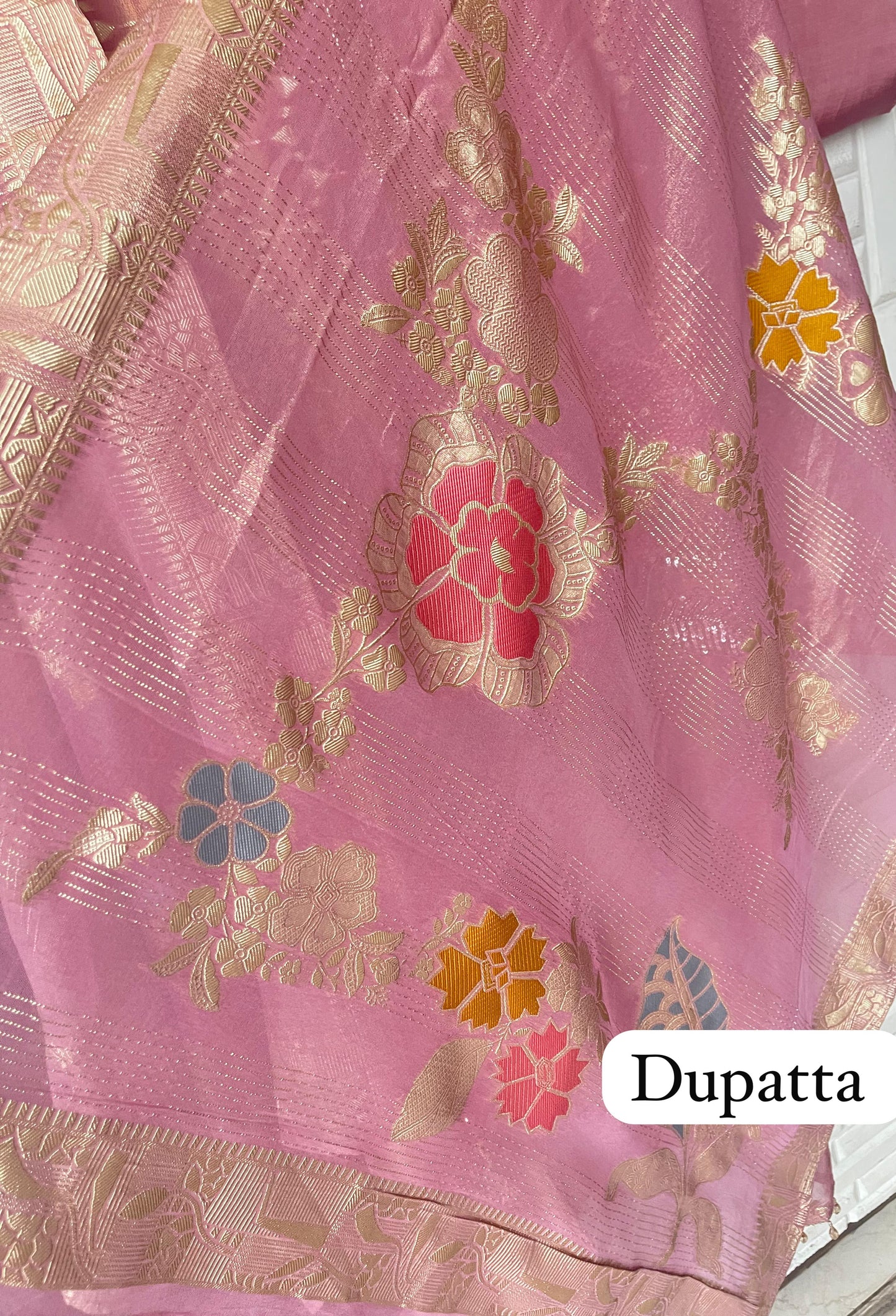 Banarasi shimmer silk unstitched ladies suit Rc17761 (b)