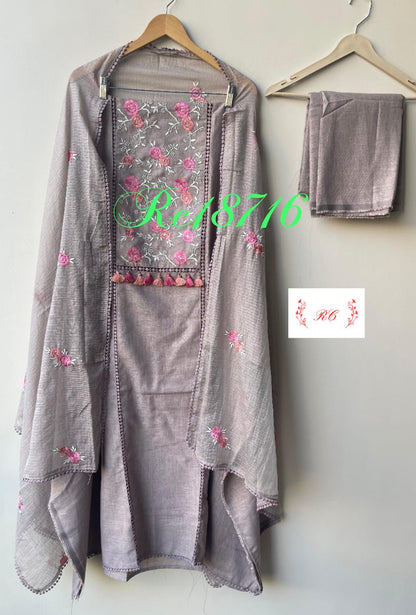 Soft Self Linen Unstitched Ladies Suit RC18716 – view 2