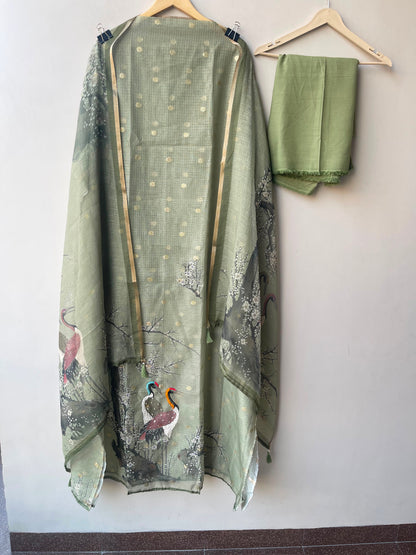 Self Banarasi kota doriya printed unstitched ladies suit Rc19076 (b)
