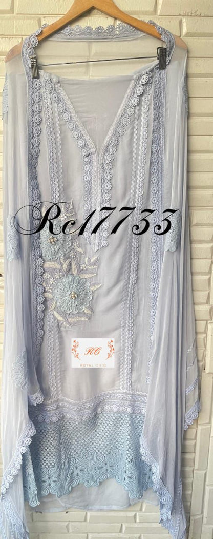 Pure organza unstitched ladies suit Rc17733 (b)