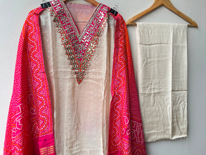 Banarasi shimmer silk ladies unstitched suit Rc19248