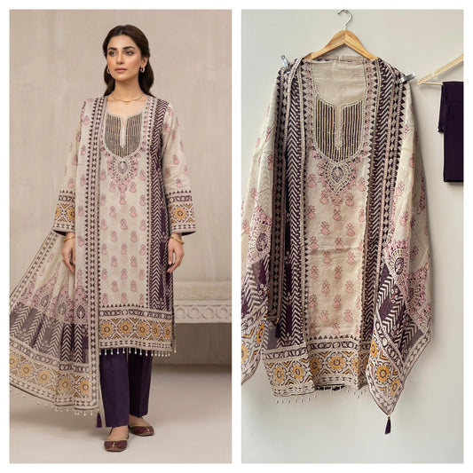 Organza printed unstitched ladies suit Rc18929