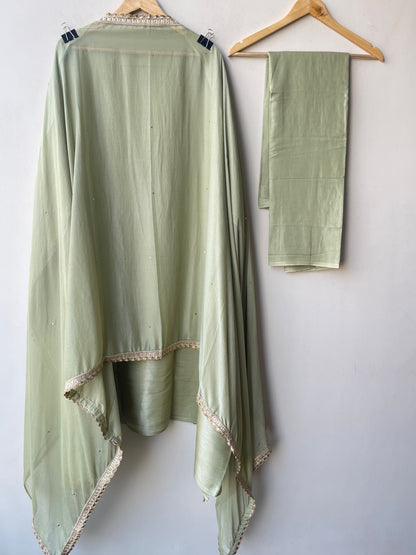 Shimmer Silk Kutdanna Embroidered unstitched ladies suit set