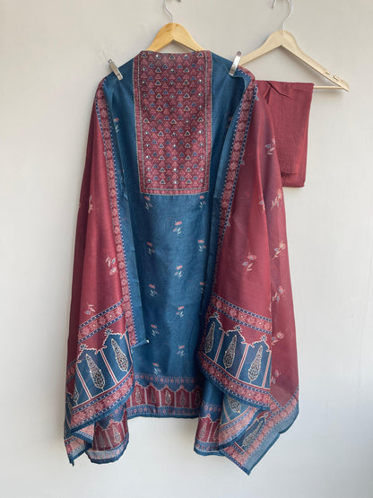Mul Chanderi Unstitched Ladies Suit RC-18882 – view 4