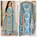 Shimmer Linen Printed Unstitched Designer Suit Set