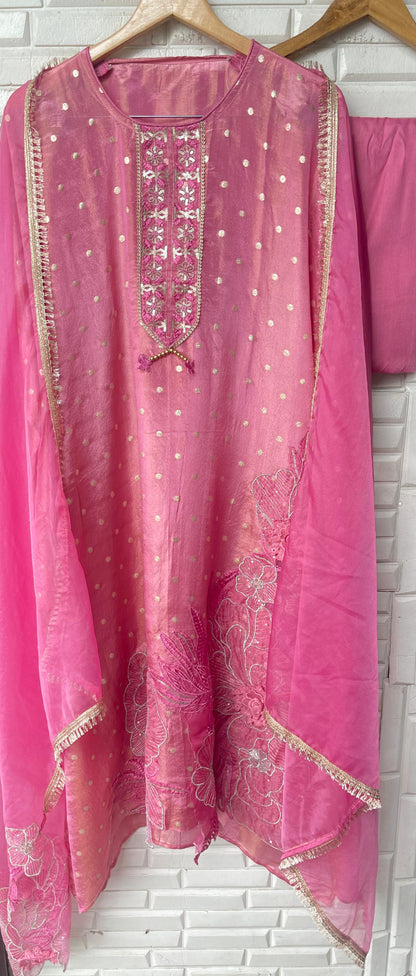 Shimmer banarasi silk semi stitched ladies suit Rc17568 (a)