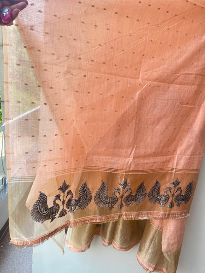 Self Banarasi mul chanderi unstitched ladies suit Rc19067 (a)