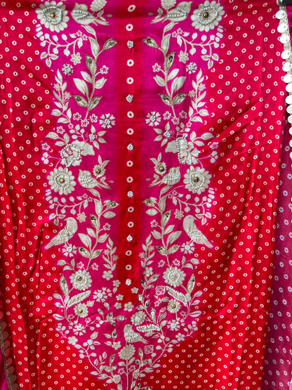 Gajji silk printed unstitched ladies suit Rc19296