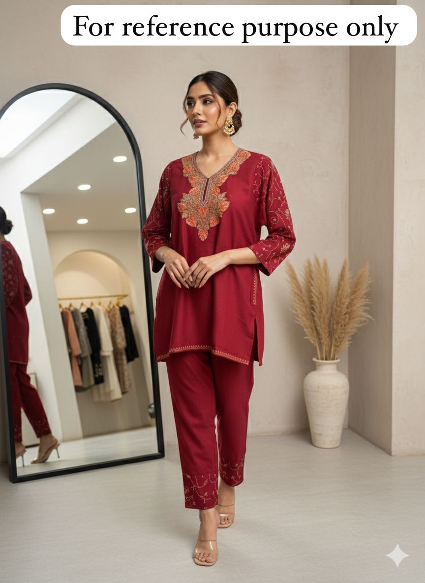 Kashmiri pheron short kurta coord set Rc18361 (b)