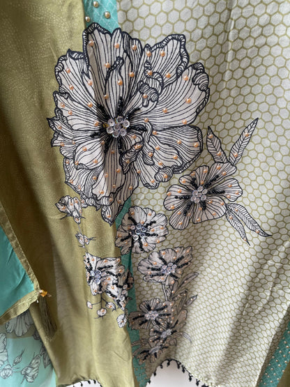 Satin Crepe Printed Ladies Unstitched Suit RC-18765 – view 4