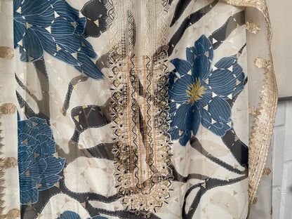 Banarasi organza unstitched ladies suit Rc17840