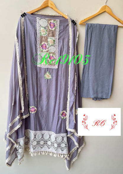 Super soft mul chanderi unstitched ladies suit Rc19103 (a)