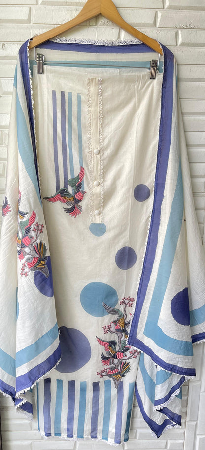 Mul chanderi unstitched ladies suit Rc17325