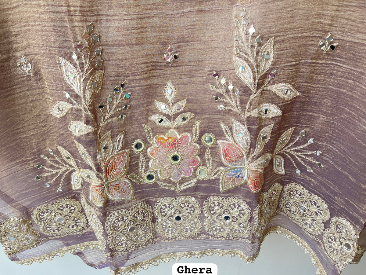 Elegant shimmer tissue ladies unstitched suit