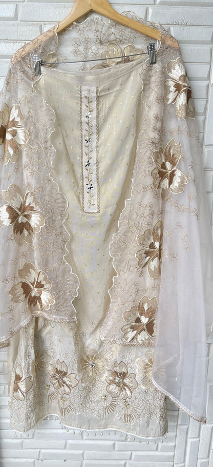 Shimmer silk unstitched ladies suit Rc17338