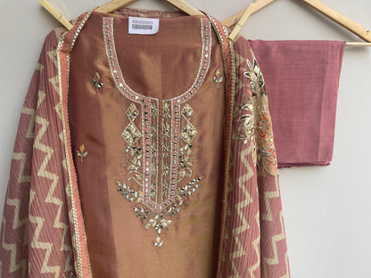 Shimmer silk unstitched ladies suit Rc17949
