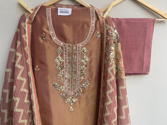 Shimmer silk unstitched ladies suit Rc17949