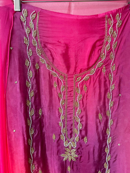 Glass organza unstitched ladies suit  Rc17454