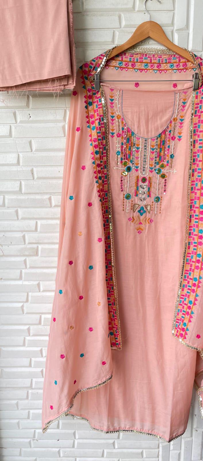 Mul chanderi unstitched ladies suit Rc17140 (b)