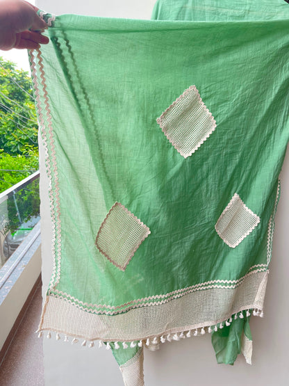 Mul chanderi applique work unstitched ladies suit Rc19172 (b)