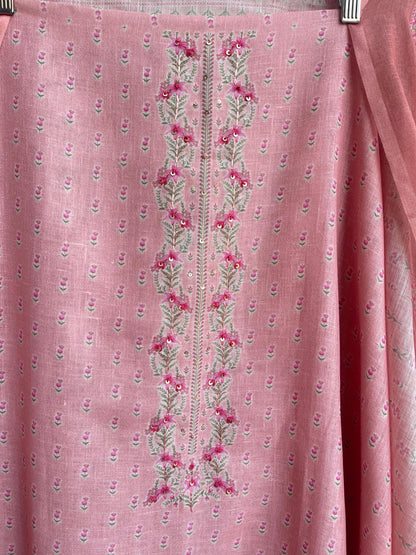 Fine linen printed unstitched ladies suit Rc18461 (c)