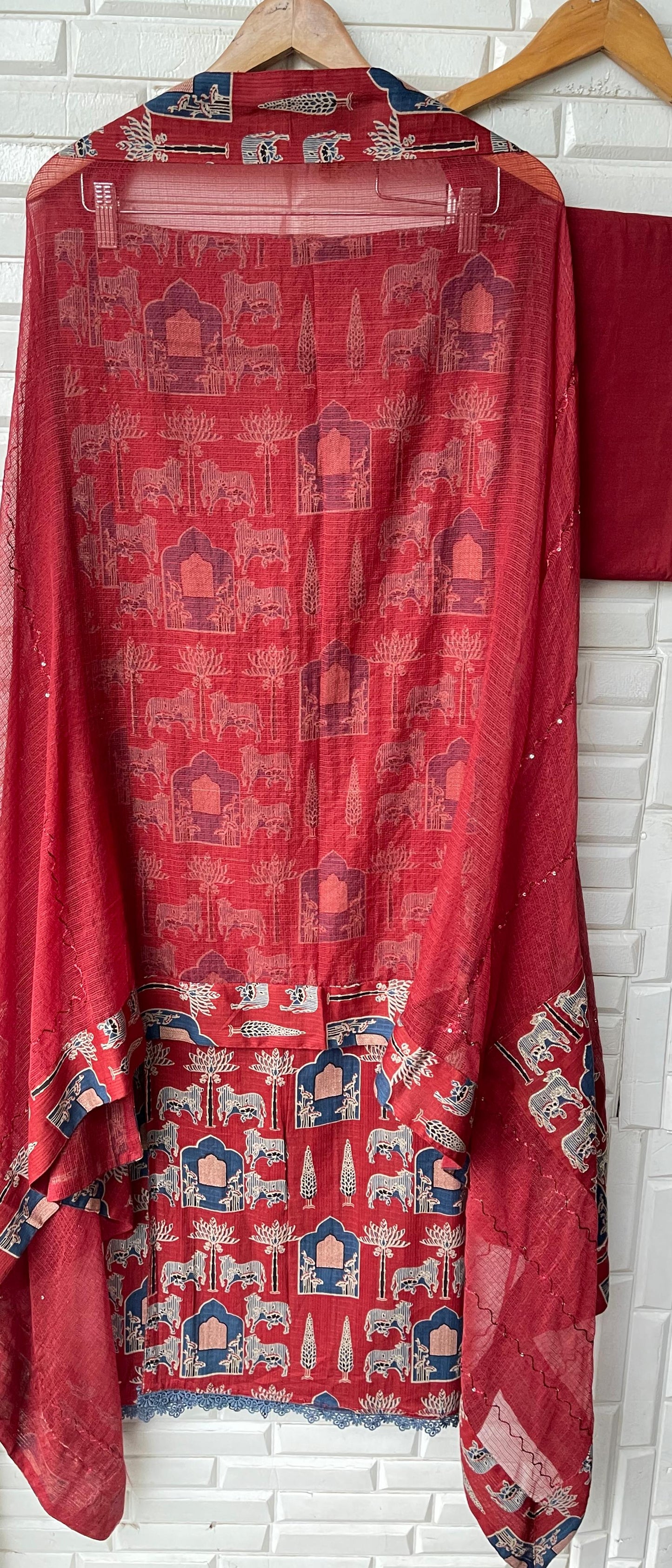Self linen cotton unstitched ladies suit Rc17549 (a)
