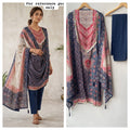 Satin crepe printed ladies unstitched suit Rc19153
