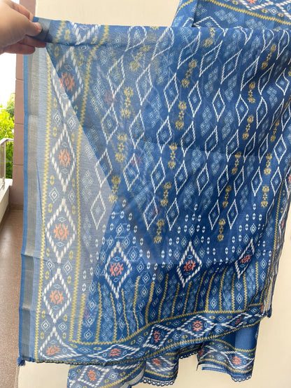 Elegant Mul Chanderi Maheshwari Printed Suit Set