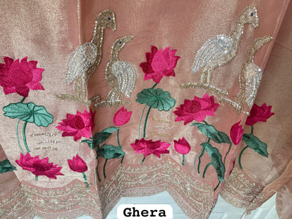 Shimmer Silk Unstitched 3 Piece Designer Suit Set