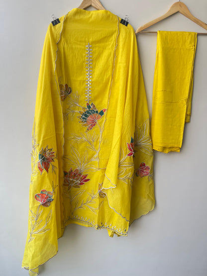 Mul chanderi unstitched ladies suit Rc18829